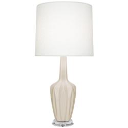 Emma 34.25" High Bone And Polished Nickel Lucite Table Lamp