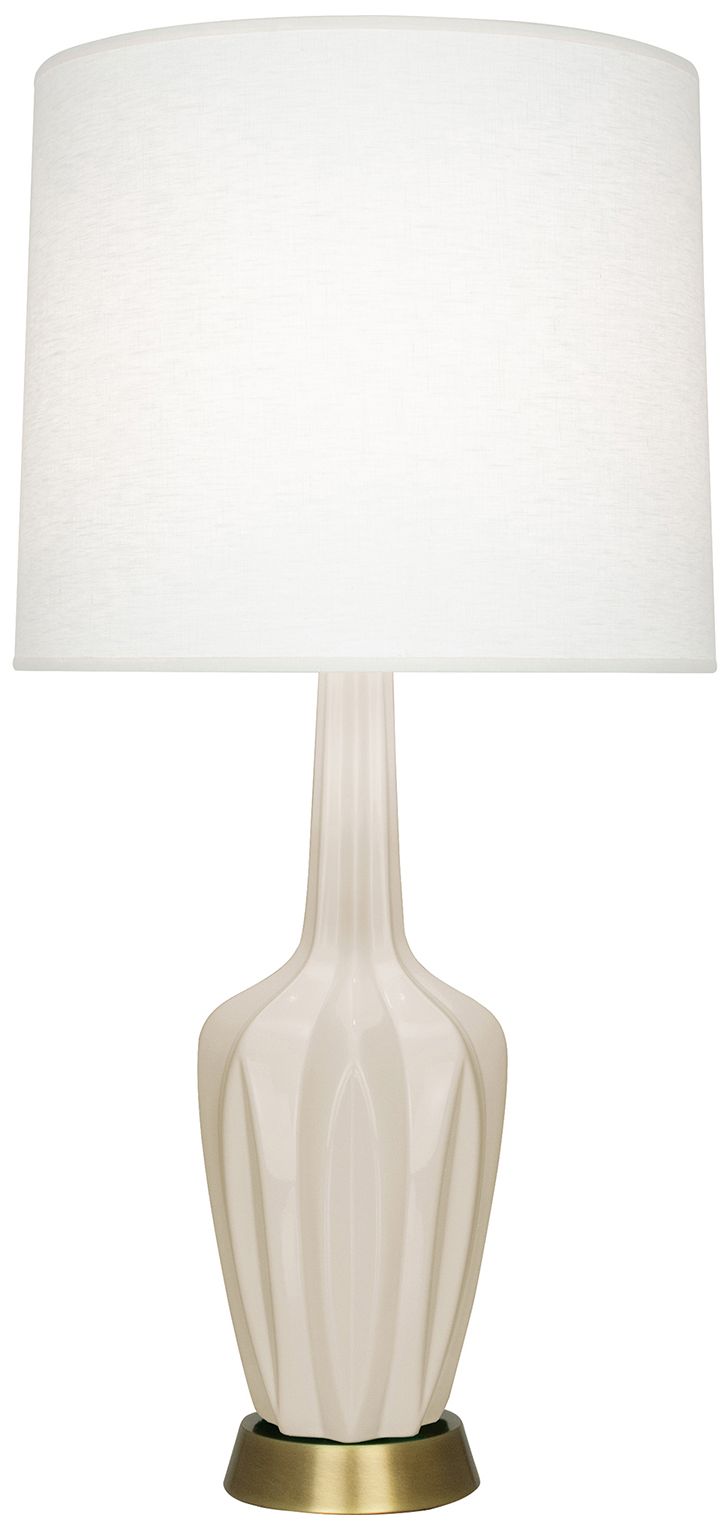Emma 34.25" High Bone And Warm Brass Table Lamp - Made to Order