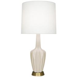 Emma 34.25" High Bone And Warm Brass Table Lamp