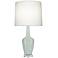 Emma 34.25" High Celadon And Polished Nickel Lucite Table Lamp