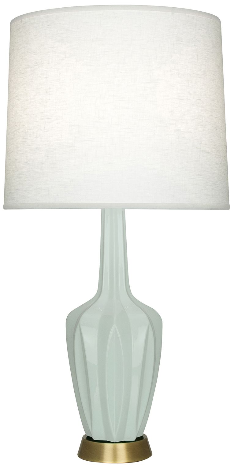 Emma 34.25" High Celadon And Warm Brass Table Lamp - Made to Order