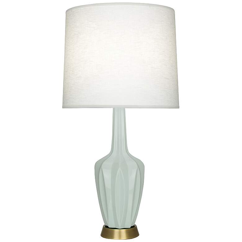 Image 1 Emma 34.25" High Celadon And Warm Brass Table Lamp