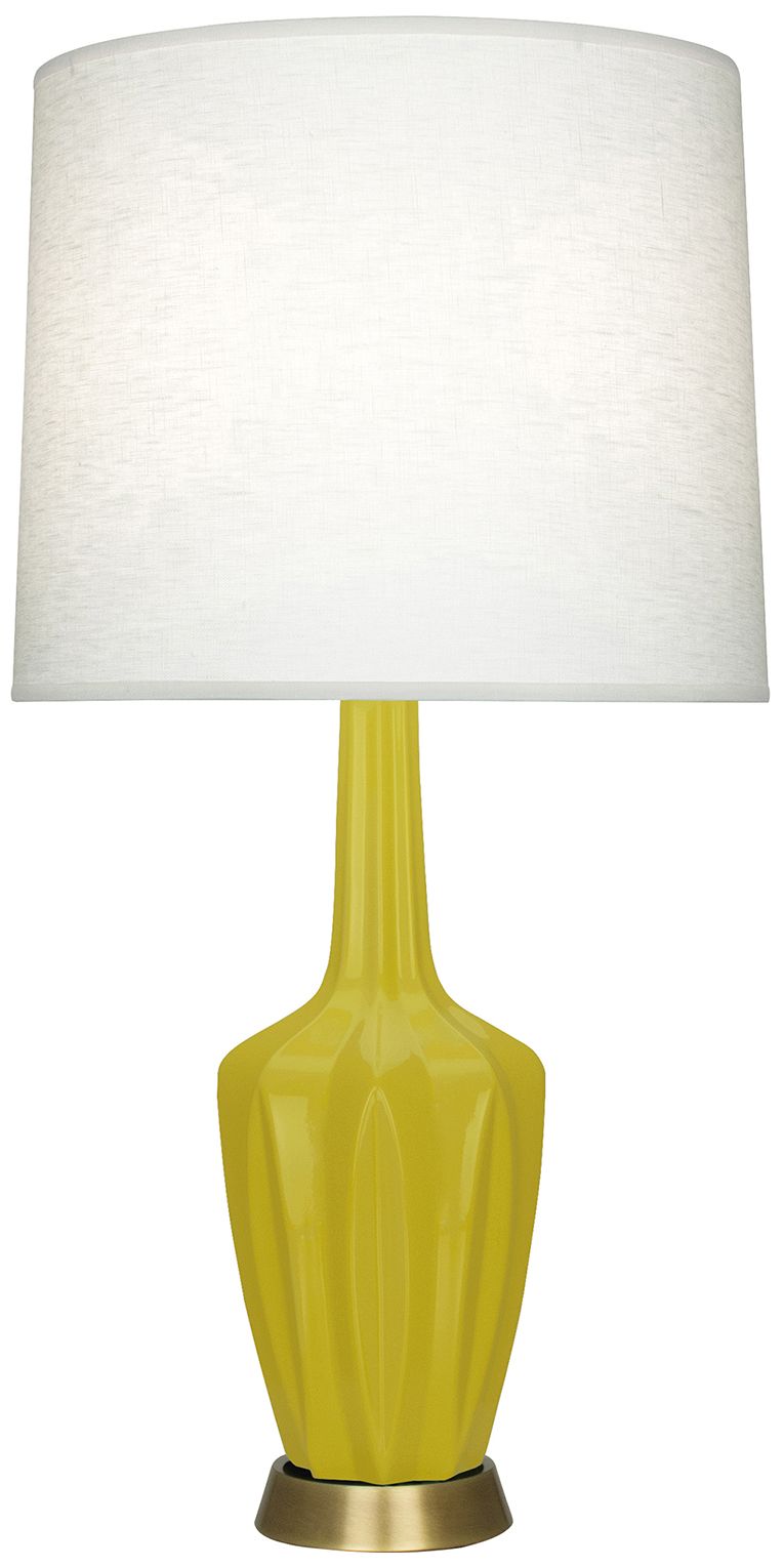 Emma 34.25" High Citron And Warm Brass Table Lamp - Made to Order