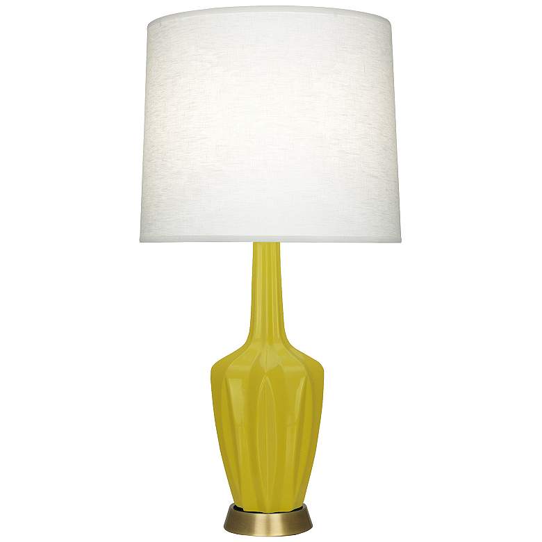 Image 1 Emma 34.25" High Citron And Warm Brass Table Lamp