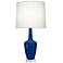 Emma 34.25" High Cobalt And Polished Nickel Lucite Table Lamp