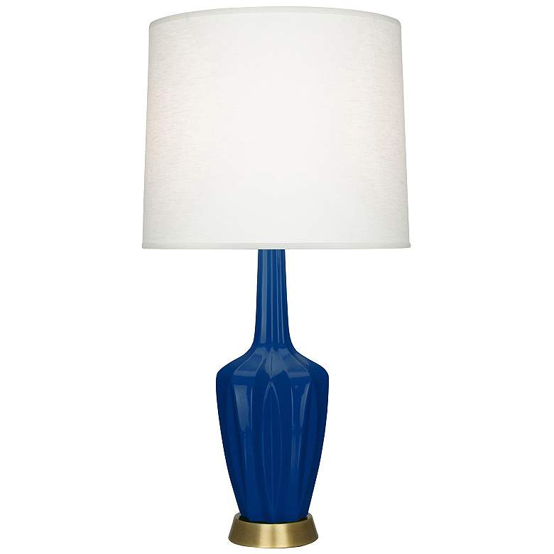 Image 1 Emma 34.25" High Cobalt And Warm Brass Table Lamp