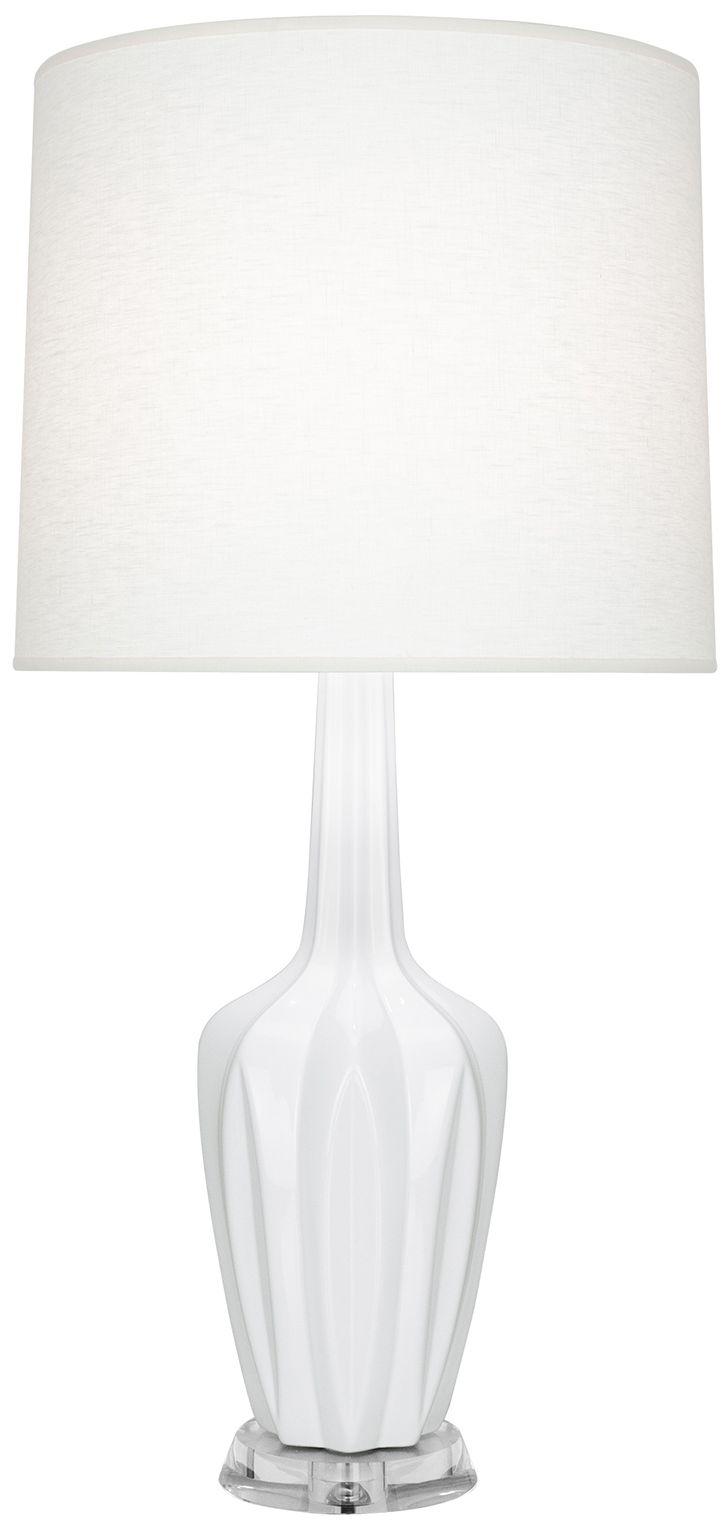 Emma 34.25" High Daisy And Polished Nickel Lucite Table Lamp Made to Order