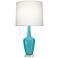 Emma 34.25" High Egg Blue And Polished Nickel Lucite Table Lamp
