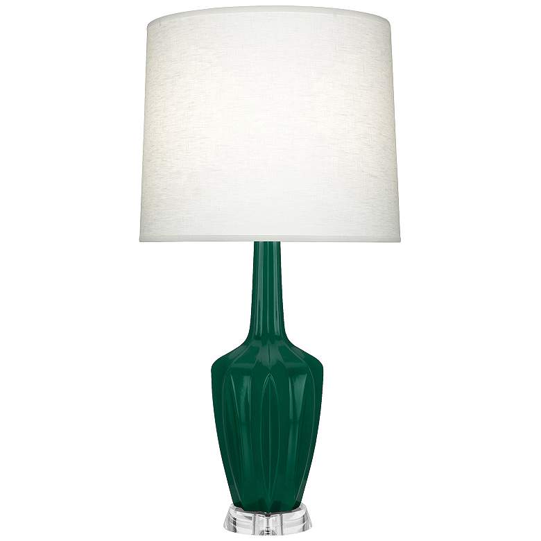 Image 1 Emma 34.25" High Jungle And Polished Nickel And Lucite Table Lamp