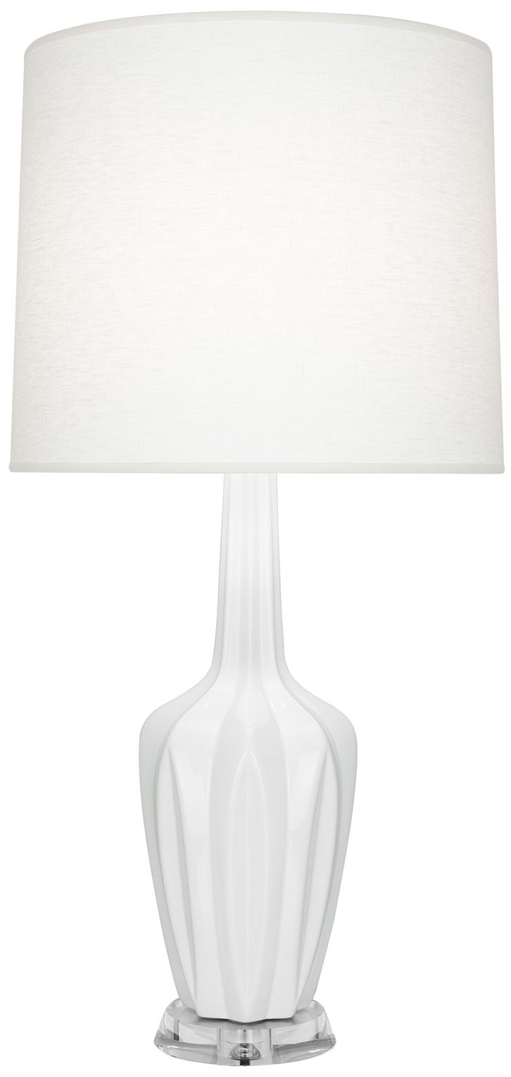Emma 34.25" High Lily And Polished Nickel Lucite Table Lamp - Made to Order