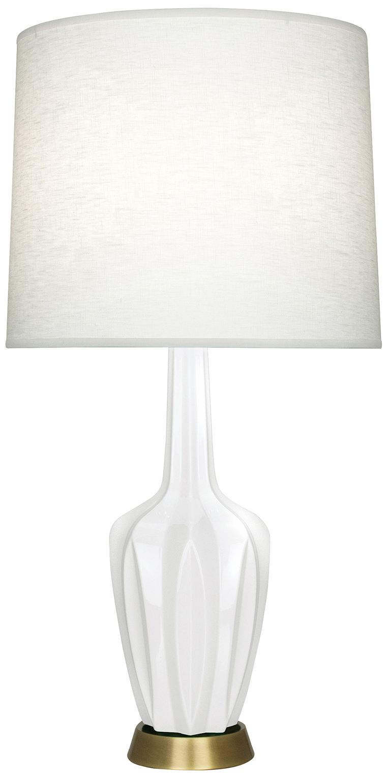 Emma 34.25" High Lily And Warm Brass Table Lamp - Made to Order