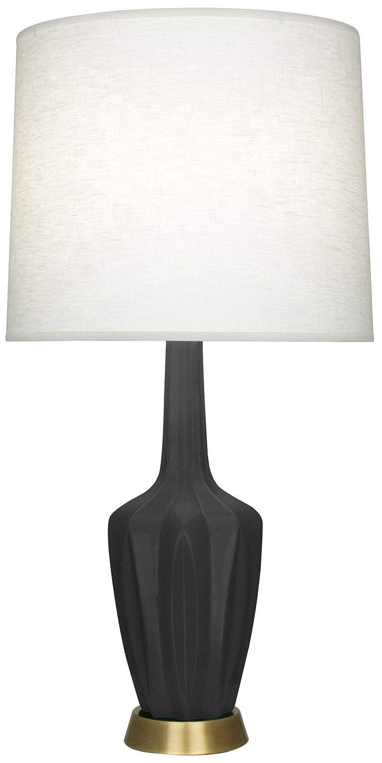 Emma 34.25" High Matte Ash And Warm Brass Table Lamp - Made to Order