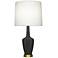 Emma 34.25" High Matte Ash And Warm Brass Table Lamp