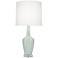 Emma 34.25" High Matte Celadon And Polished Nickel Lucite Table Lamp