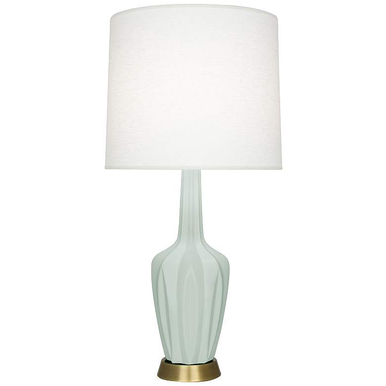 Image 1 Emma 34.25" High Matte Celadon And Warm Brass Table Lamp