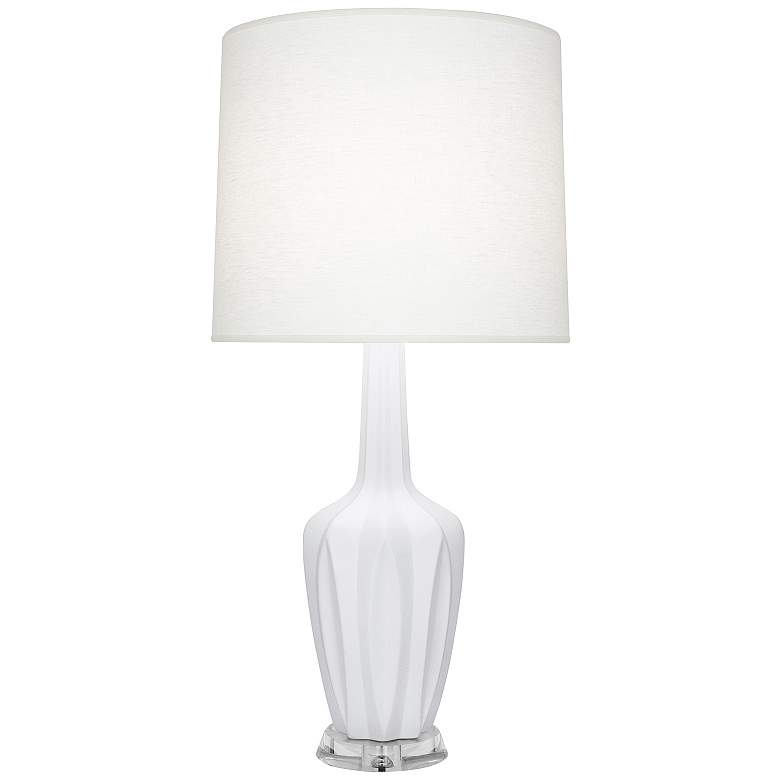 Image 1 Emma 34.25" High Matte Daisy And Polished Nickel Lucite Table Lamp