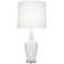 Emma 34.25" High Matte Daisy And Polished Nickel Lucite Table Lamp