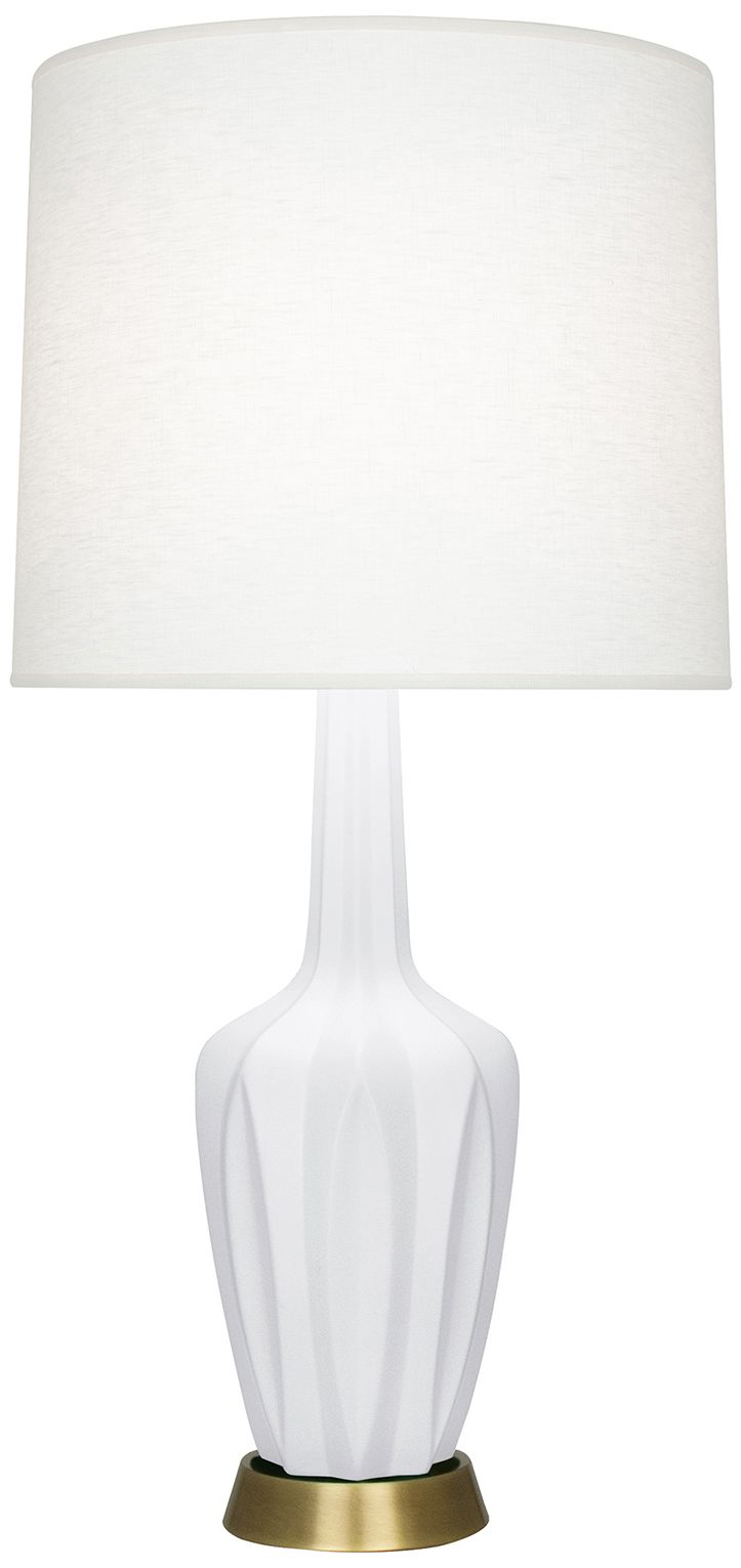 Emma 34.25" High Matte Daisy And Warm Brass Table Lamp - Made to Order