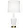 Emma 34.25" High Matte Lily And Warm Brass Table Lamp