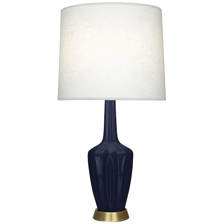 Image 1 Emma 34.25" High Midnight Blue And Warm Brass Table Lamp