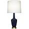 Emma 34.25" High Midnight Blue And Warm Brass Table Lamp