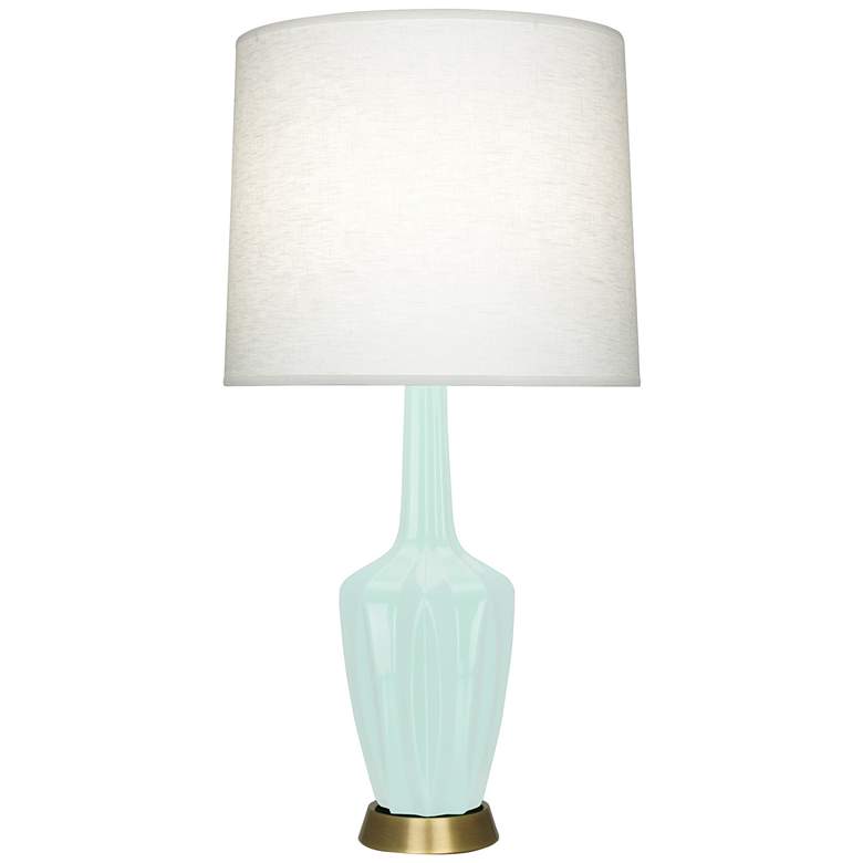 Image 1 Emma 34.25" High Mint Glazed Finish Warm Brass Accent Table Lamp