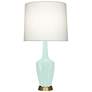 1_Emma 34.25" High Mint Glazed Finish Warm Brass Accent Table Lamp