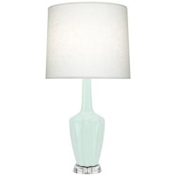 Emma 34.25" High Mint Glazed Polished Nickel w/ Lucite Base Table Lamp