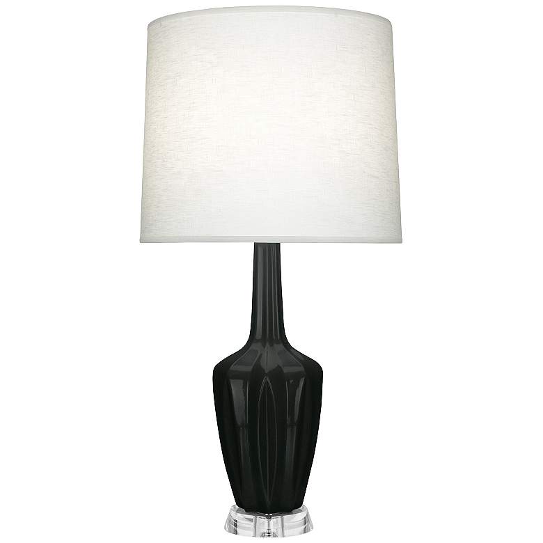 Image 1 Emma 34.25" High Obsidian And Polished Nickel Lucite Table Lamp
