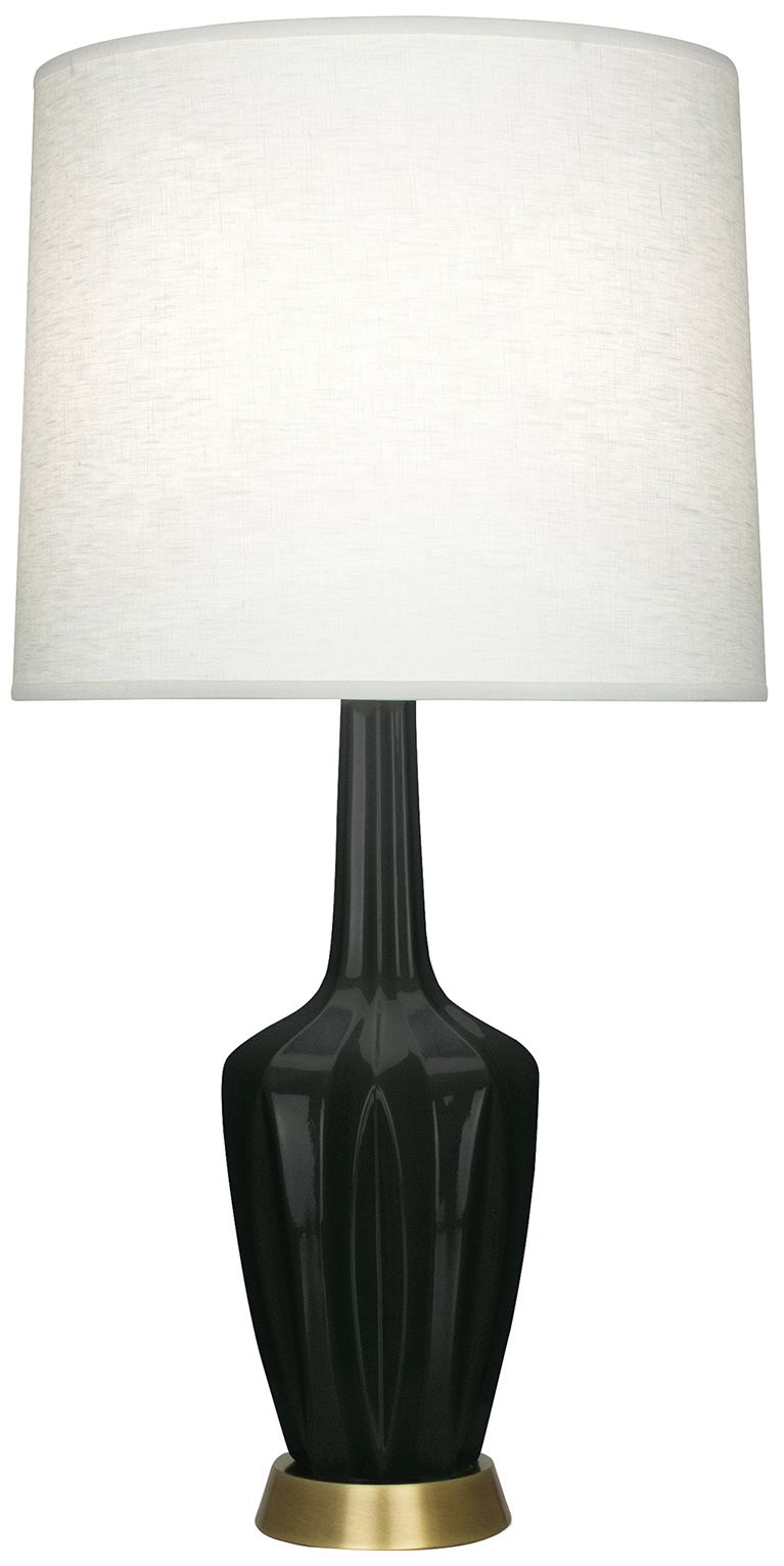 Emma 34.25" High Obsidian And Warm Brass Table Lamp - Made to Order
