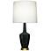 Emma 34.25" High Obsidian And Warm Brass Table Lamp
