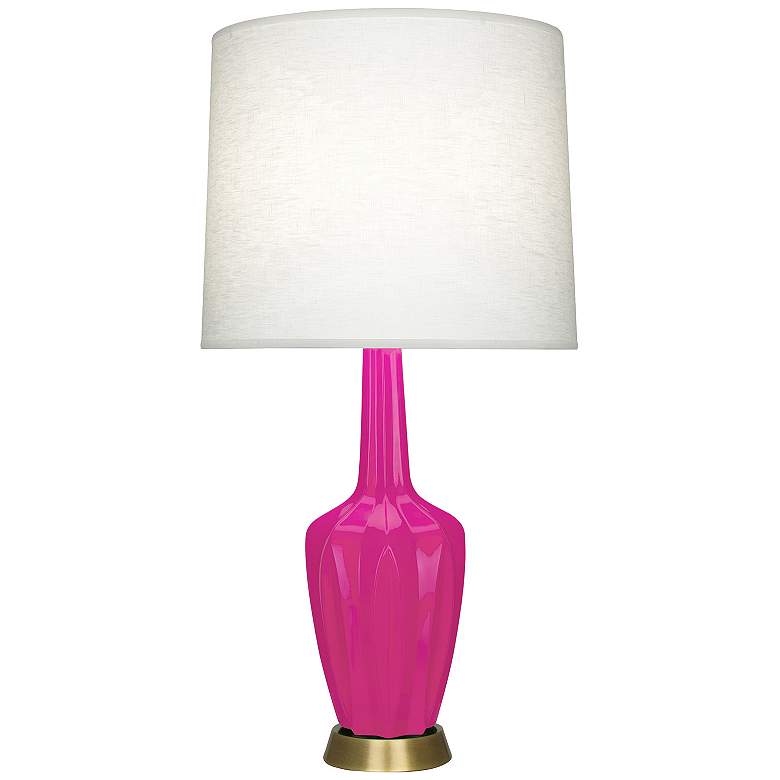 Image 1 Emma 34.25" High Razzle Rose And Warm Brass Table Lamp