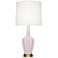 Emma 34.25" High Rose Water Glazed Finish Warm Brass Accent Table Lamp