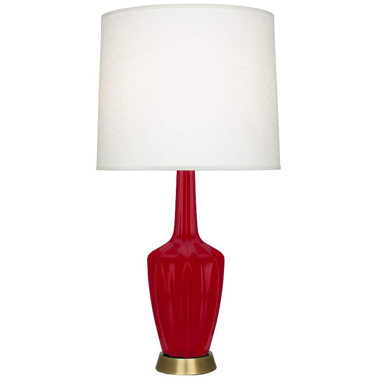 Image 1 Emma 34.25" High Ruby Red And Warm Brass Table Lamp