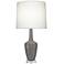 Emma 34.25" High Smokey Taupe And Polished Nickel Lucite Table Lamp