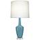 Emma 34.25" High Steel Blue And Polished Nickel And Lucite Table Lamp