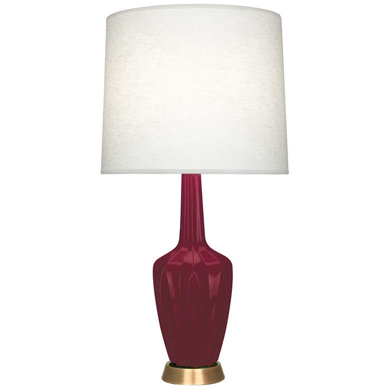 Image 1 Emma 34.25" High Sugar Plum Glazed Finish Warm Brass Accent Table Lamp