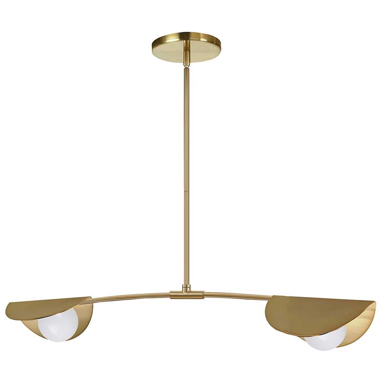 Image 1 Emma 34" Wide 2 Light Horizontal Aged Brass Pendant