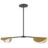 Emma 34" Wide 2 Light Horizontal Matte Black and Aged Brass Pendant