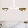 1_Emma 34" Wide 2 Light Horizontal Matte Black and Aged Brass Pendant