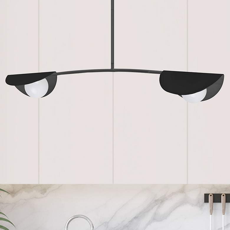 Image 1 Emma 34" Wide Painted Matte Black 2-Light Pendant