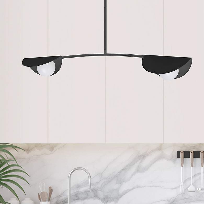 Image 3 Emma 34" Wide Painted Matte Black 2-Light Pendant more views