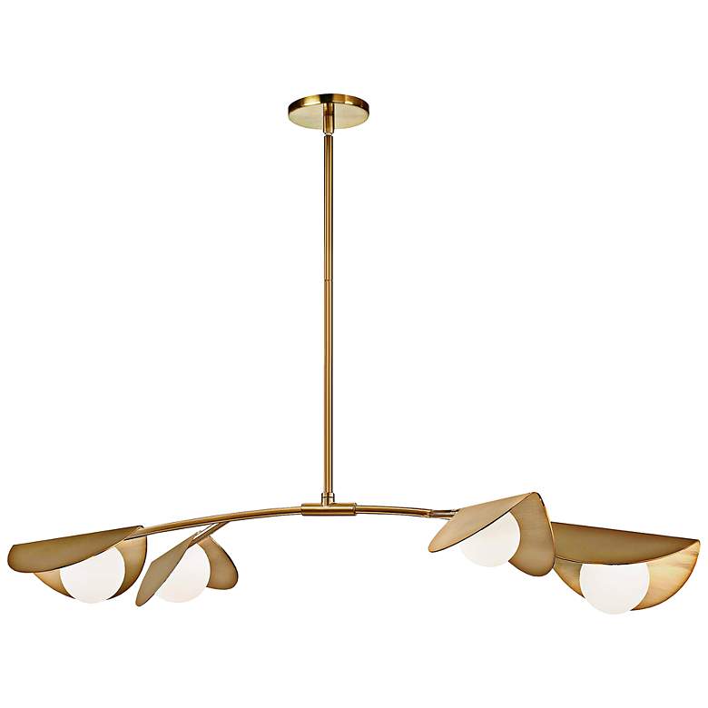 Image 2 Emma 41" Wide Aged Brass 4-Light Linear Pendant