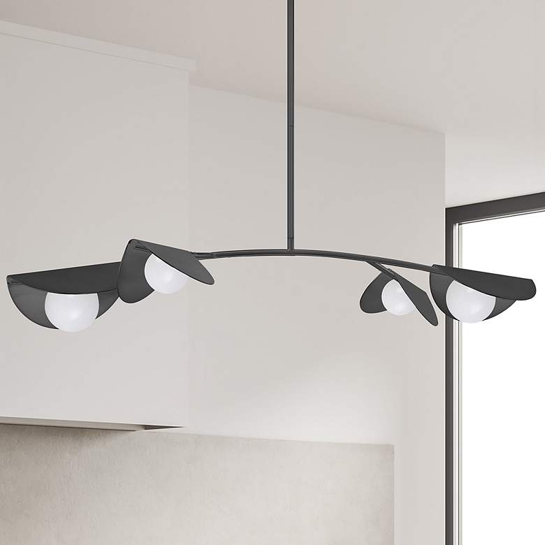 Image 1 Emma 41" Wide Matte Black 4-Light Pendant