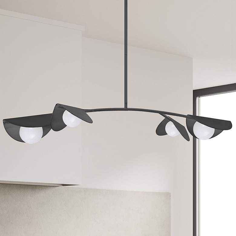Image 3 Emma 41" Wide Matte Black 4-Light Pendant more views