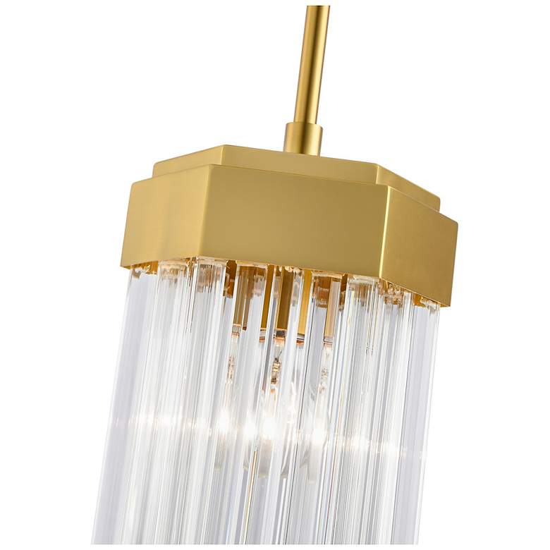 Image 5 Emma 6.9" Wide Brushed Brass Pendant w/ Clear Shade more views