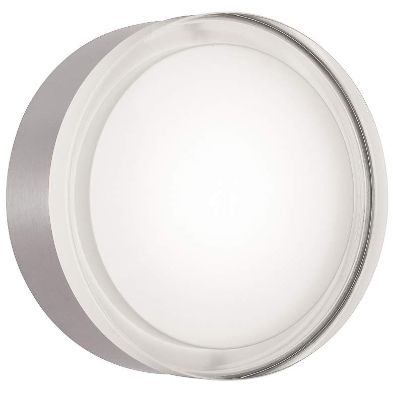 Image 1 Emma 6" Wide Satin Nickel LED Ceiling Flush Mount