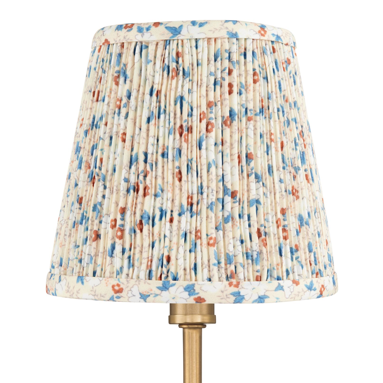 Image 3 Emma 9 1/2"H Warm Brass Plug-In Wall Sconce with Floral Pleated Shade more views