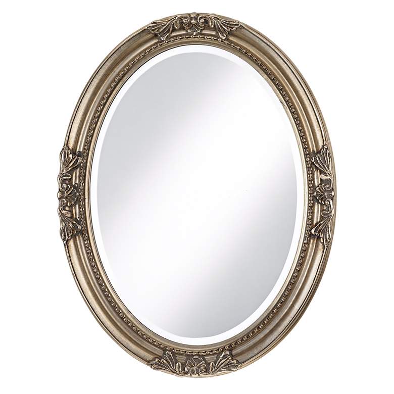 Image 1 Emma Antique Silver 25 inch x 33 inch Oval Wall Mirror