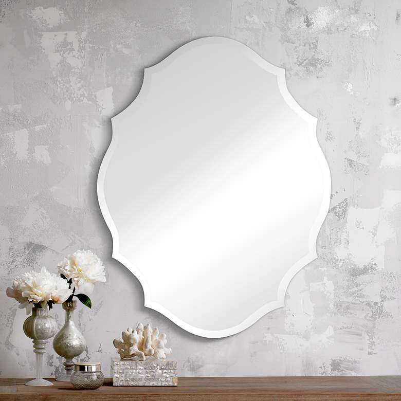 Image 1 Emma Frameless 22 1/4 inch x 28 inch Traditional Decorative Wall Mirror